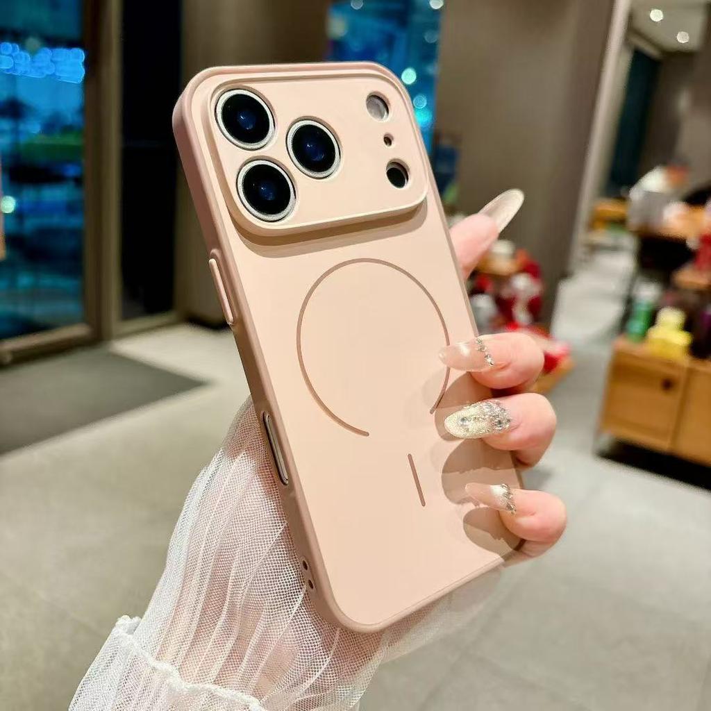 Роскошный Матовый Магнитный Чехол Для Телефона С Поддержкой MagSafe Для iPhone 17 16 15 14 13 12 Pro Max 16 Plus Air Беспроводная Зарядка Ударопрочный Чехол