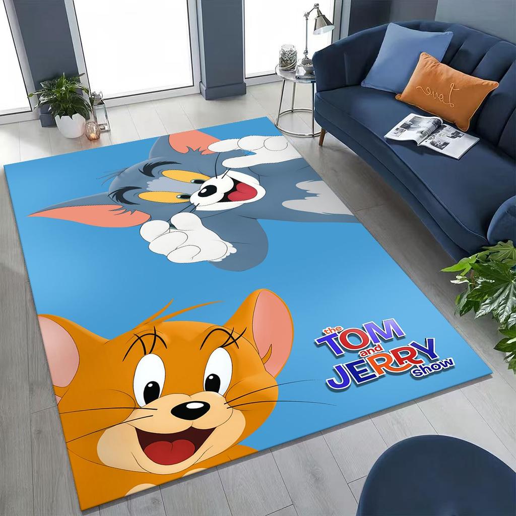 3D ковер с рисунком мультфильма Том и Джерри (Кот и Мышь) для спальни, гостиной, дивана, прихожей, большой нескользящий напольный коврик для детей