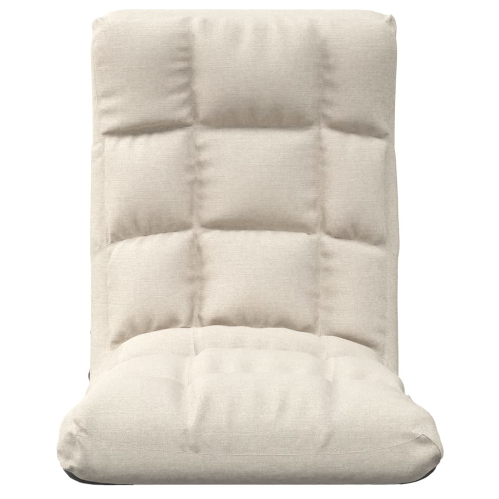 Floor Chair Foldable Cream Fabric