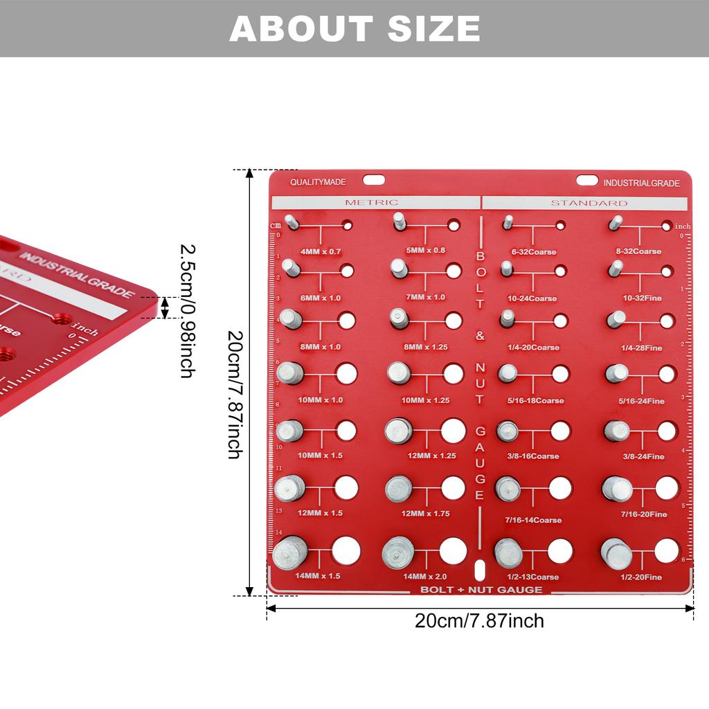 Прибор для проверки резьбы гаек и болтов 28 Идентификатор резьбы Идентификатор резьбы Имперский и метрический резьбовой калибр Измерительный инструмент