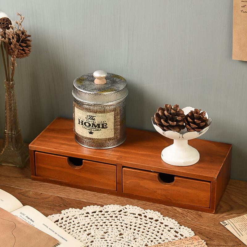 1 Set Wooden Jewelry Storage Cabinet Desktop Sundries Finishing Storage Box Dresser