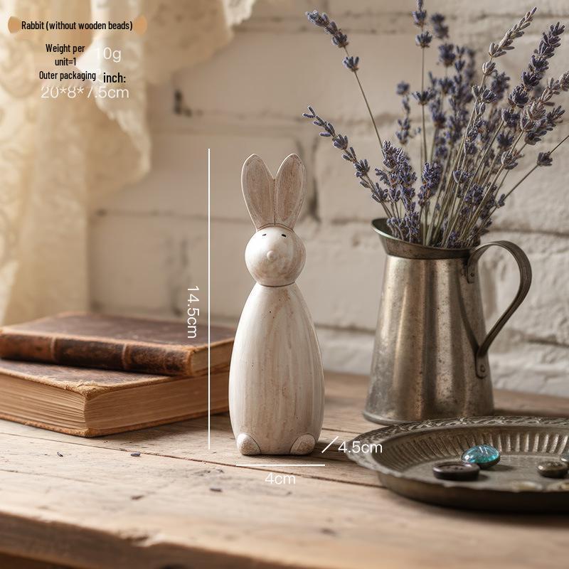 Nordic Wooden Rabbit Figurine - Home Décor for Wine & TV Cabinets, Entryway Gift