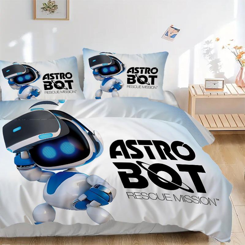 Astro Bot Rescue Mission Print 3Pcs Bedding Setduvet Cover With 2 Bedropillowcase Home Birthday Gift