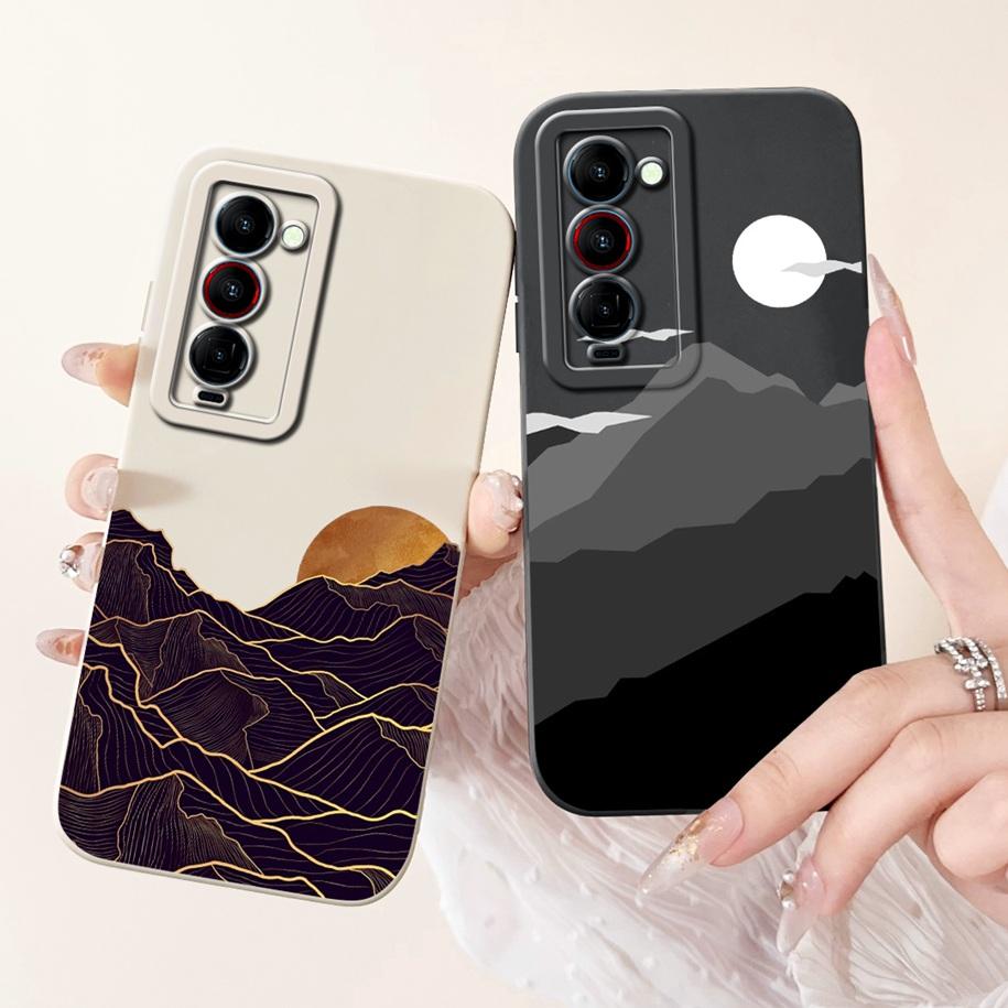 For Tecno Camon 18 Premier Case CH9 CH9n Shockproof Silicone Soft Bumper For Tecno Camon 18 P 18P 18i Camon18 Flower Phone Cover
