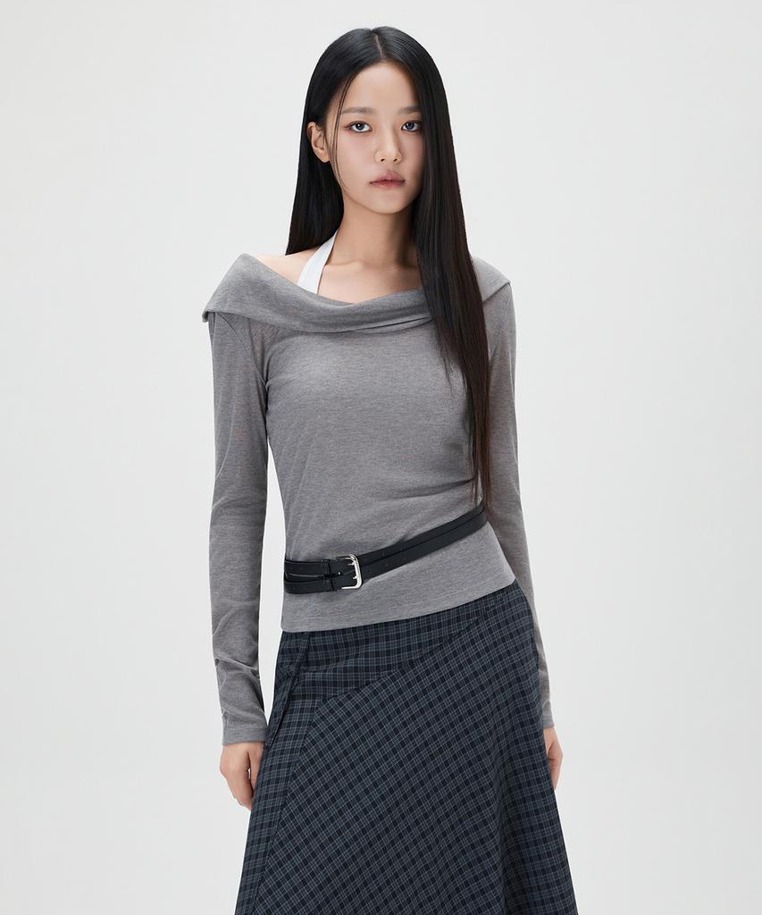 MIXXO Модифицированная футболка с длинным рукавом и воротником_Miwlwg449A