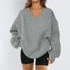 Women's Sweatshirt Sports Flannel  Sweatshirt Long Sleeve Top Casual V-Neck Sweatshirt