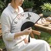 Antique Bamboo Folding Fan Ink Wash Painting Portable Fan Decorative Silk Hand Fan  Hanfu Cheongsam