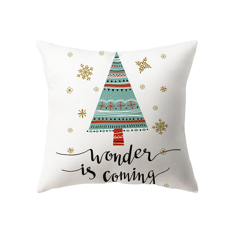 Christmas Theme Christmas Decoration Printing Pattern Cushion Cover Home Living Room Sofa Decoration Pillow Pillow Cover