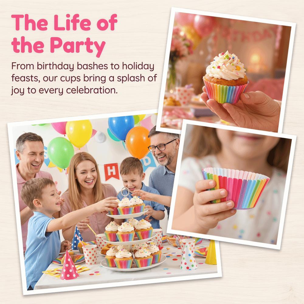 Greaseproof Colorful Cupcake Liners Paper Greaseproof Baking Cups Nonstick Cake Molds Cake Baking