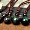 A+++ Stone for Lovers Transfer Black Crystal Beads Natural Pendant Obsidian Eye Rainbow Ball