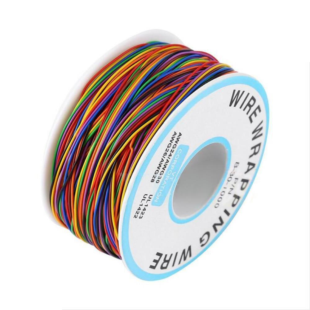 1pc 8 Wire Colored Insulated B-30-1000 30AWG Wire Wrapping Cable Wrap Reels