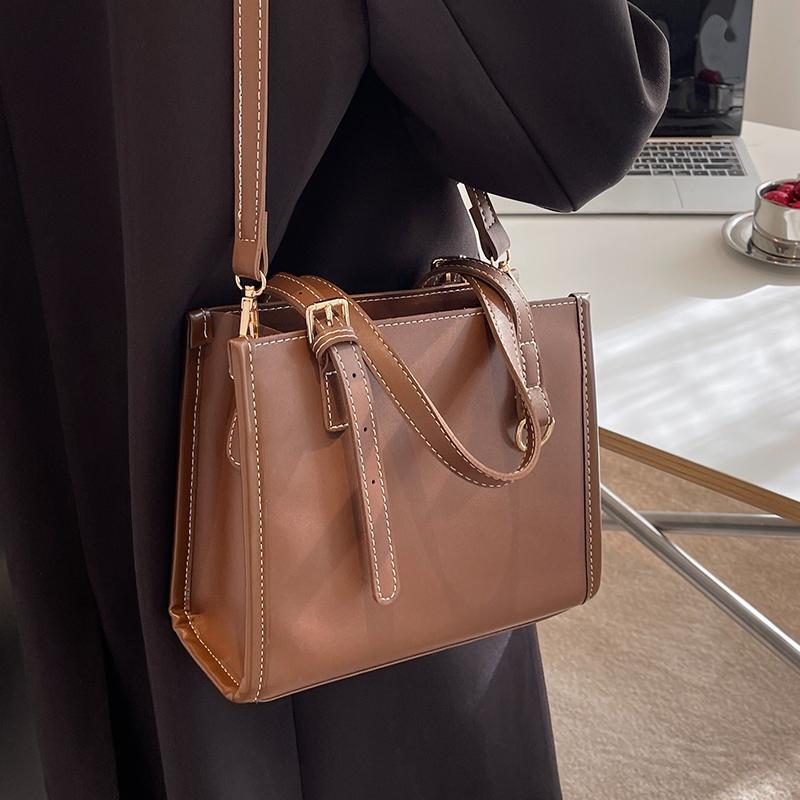 Модная универсальная женская сумка через плечо контрастного цвета, большая вместимость, женская сумка из искусственной кожи, классическая сумка высокого качества