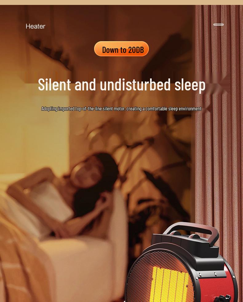 Компактный двухрежимный тепловентилятор высокой мощности Yangzi: Быстронагревающийся настольный электрический обогреватель с холодным/теплым воздухом