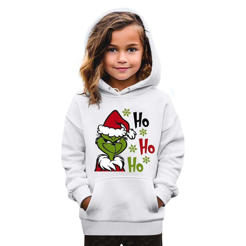 Рождественская детская толстовка с длинным рукавом, легкая повседневная толстовка с капюшоном, свободная, удобная детская толстовка