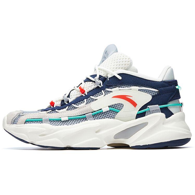 Anta Кроссовки Walker Mesh Structure Splicing с нескользящей износостойкой подошвой для бега, мужские кроссовки белого и синего цвета 112028889-2