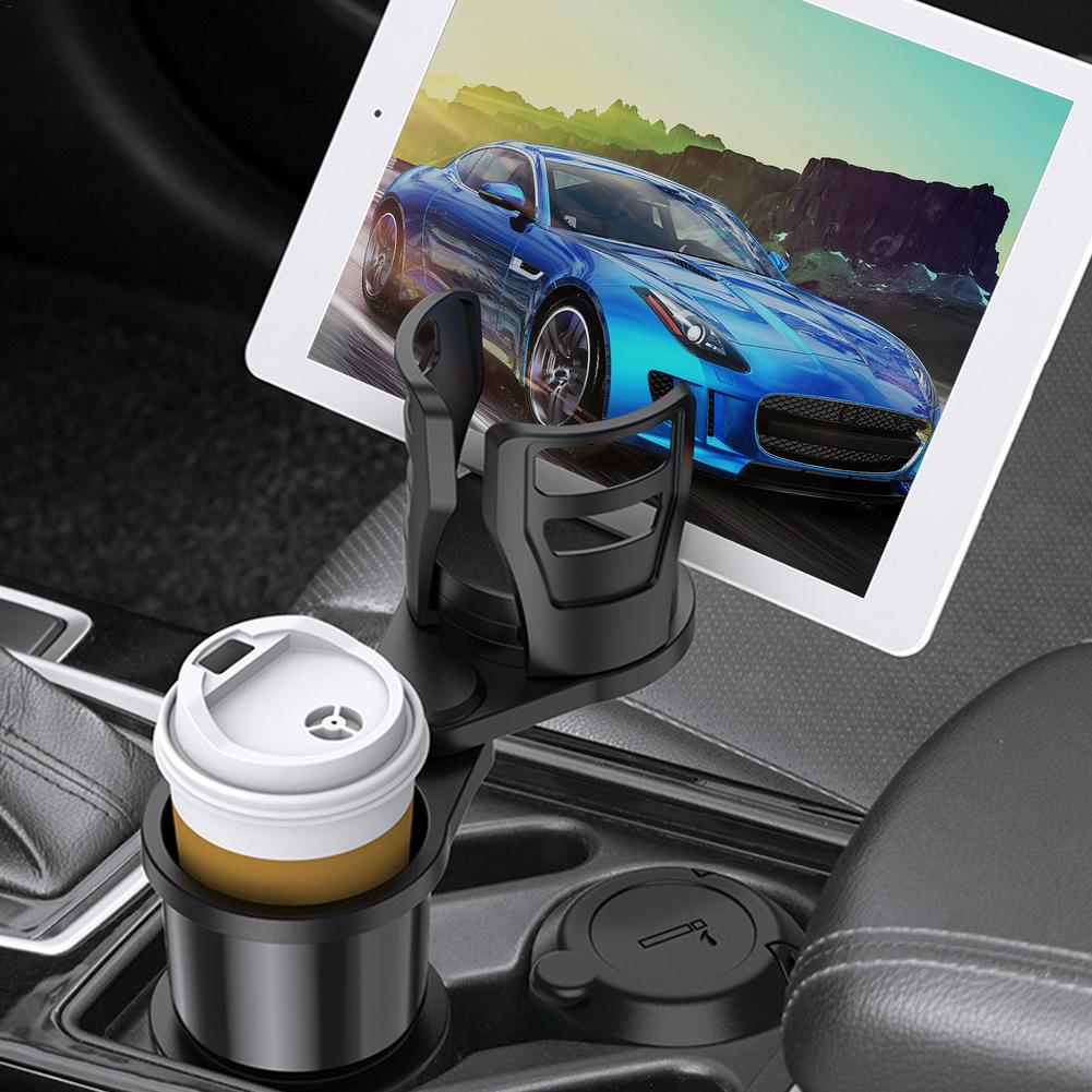 ABS Multifunction Universal Car Car Cup Holder Base Tray Stand Organizer 4-in-1