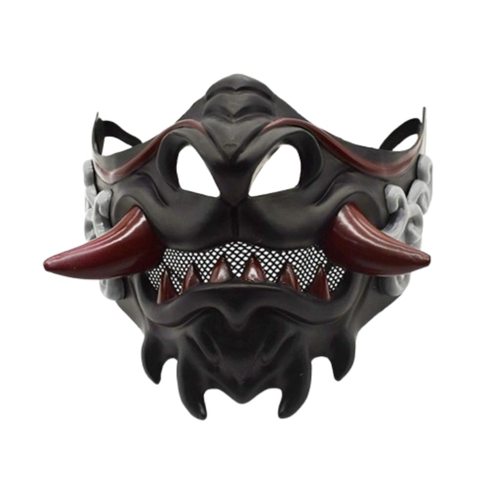 Dress Up Samurai Cosplay Mask Cosplay Half Face Mask Toy Cosplay Red Prajna Mask Show