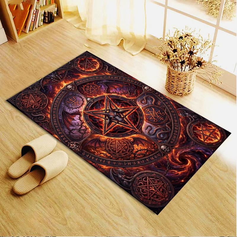 2025 New Satan's Pentagram Carpet Rug for Living Room Bedroom Home Sofa Decoration,Kids play Non-slip Floor Mat137