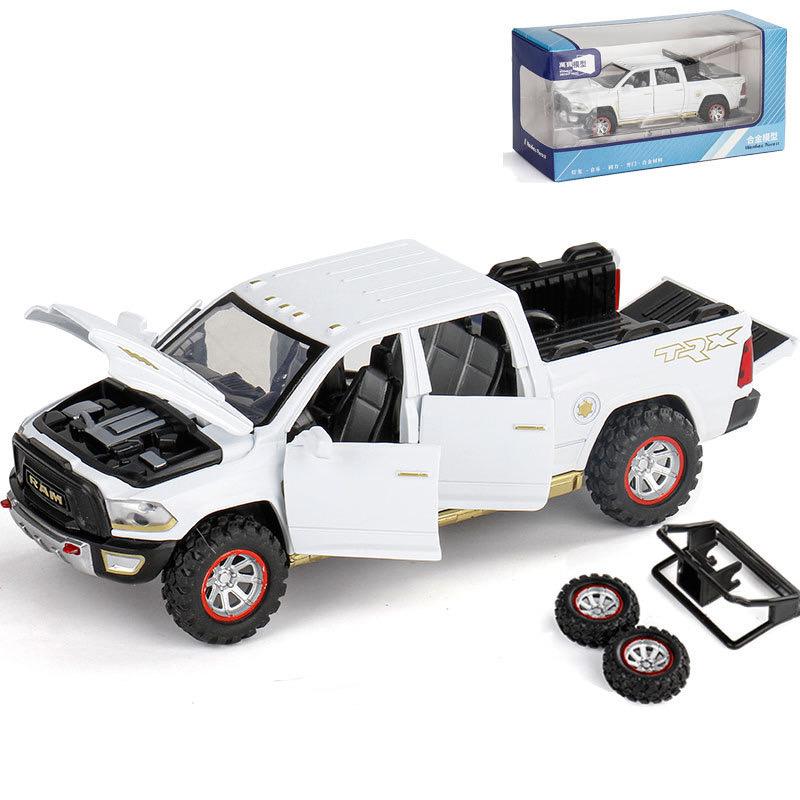 1/32 Scale Dodge Ram Pickup Truck Alloy Off Road Car Diecast Model Sound Light Toy Home Decoration Ornaments Children Birthday Present