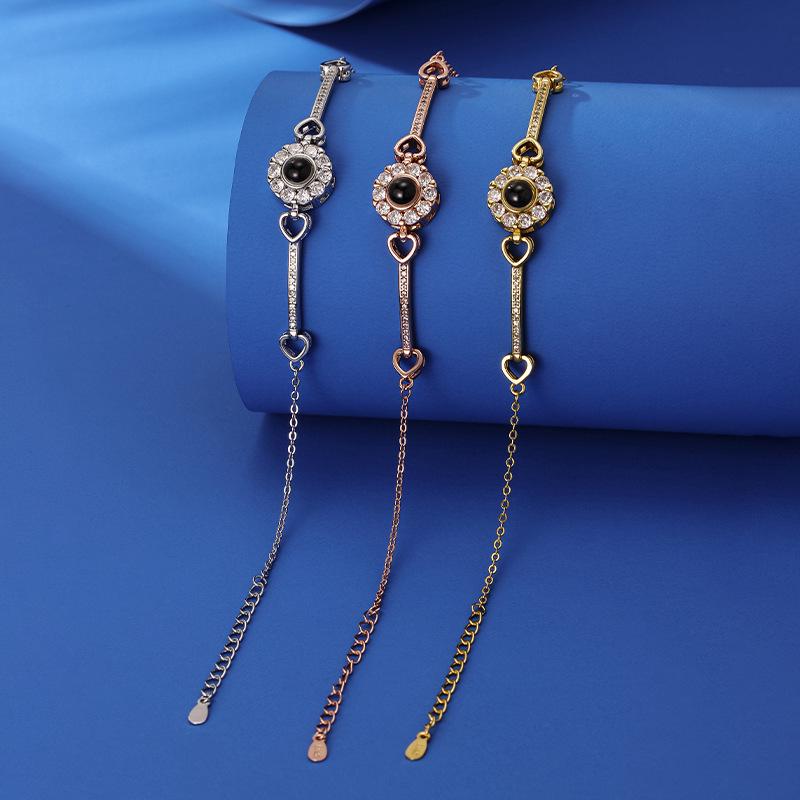 Браслет с проекцией 'Я люблю тебя' на 100 языках - Настраиваемый с цветной фотографией, Идеальный рождественский подарок.