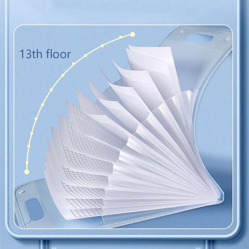 13 Pocket File Folders Portable A4 Letter Size Macaron Color Accordian Document Organizer For Classroom Office Home Storage