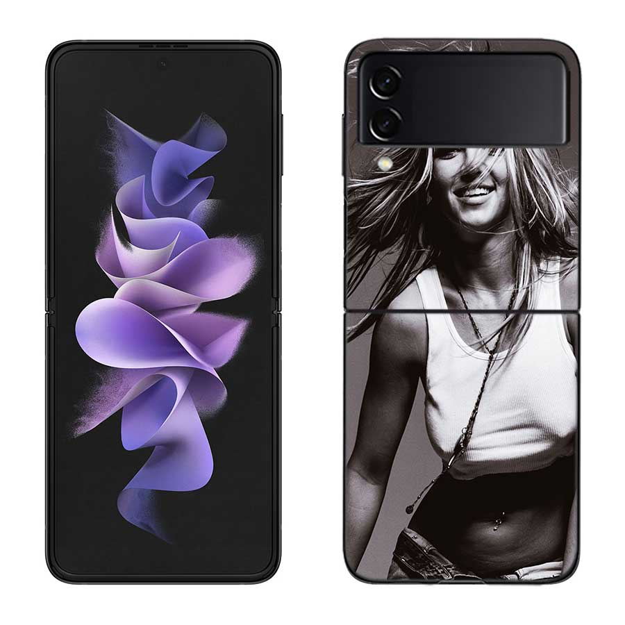 Чехол для телефона певицы Бритни Спирс Для Samsung Z Flip 7 6 5G Galaxy Z Flip 5 4 3 Черный Жесткий Чехол для Телефона Роскошный ПК Корпус Coque