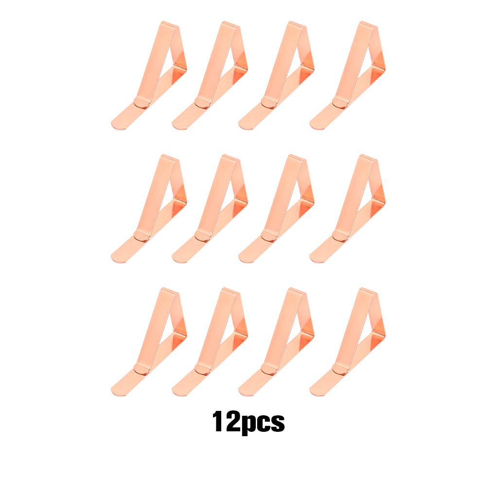 12 шт. Устойчивые зажимы из нержавеющей стали для скатерти - Легко экономят время и усилия Держатель для круглых скатертей золотистый