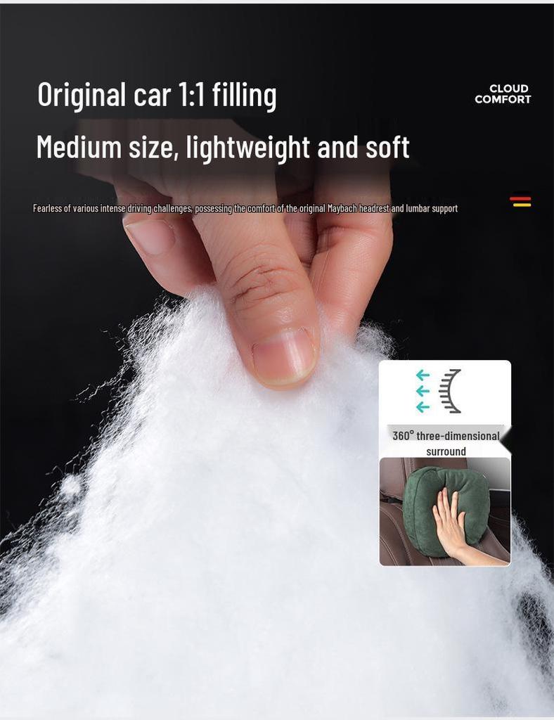 Подушка-подголовник Maybach S-Class из бархата для поддержки шеи и поясницы - Универсальный размер, Дышащая