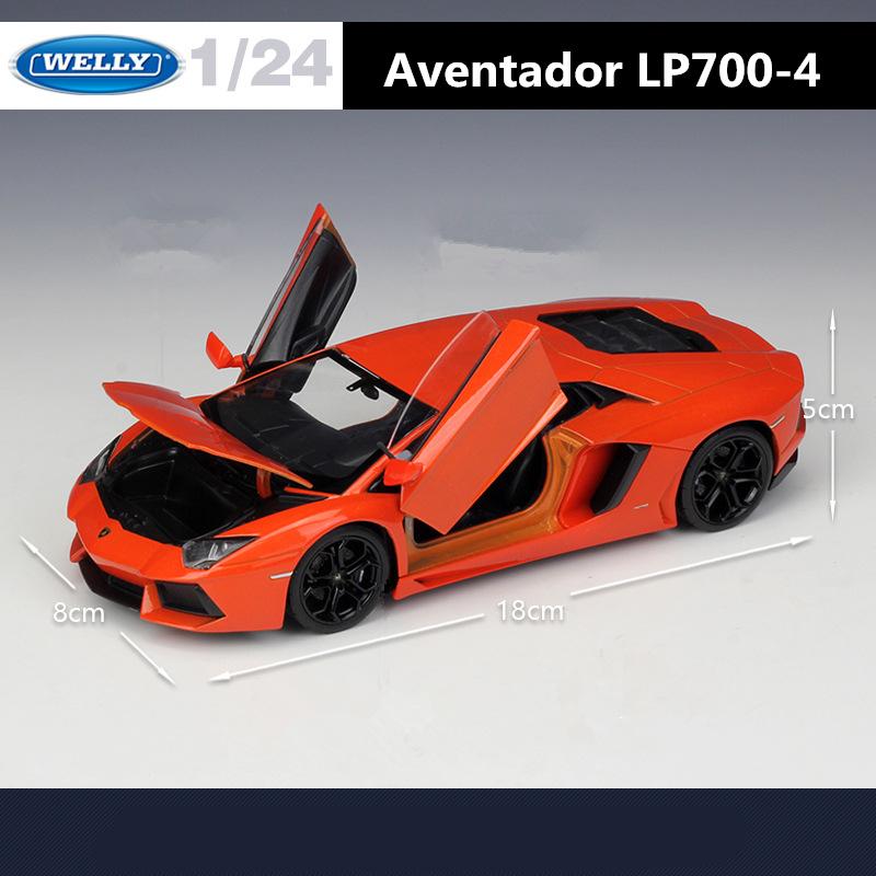 WELLY 1/24 Lamborghini Aventador LP700-4 Сплав Модель Спортивного Автомобиля Литой Металлический Гоночный Автомобиль Модель Транспортных Средств Симуляция Детская Игрушка Подарок