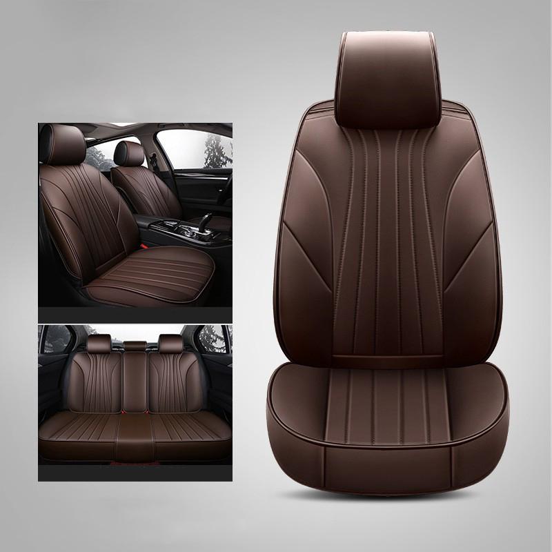 5-Seats Luxury Wear-resistant Leather Seat Cover Car SUV Full Front+Rear Cushions Set