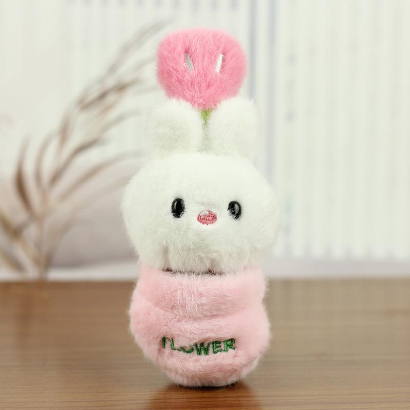 Delightful Plush Animal Keychain Bunny And Bear Cute Potted Plant Accessories