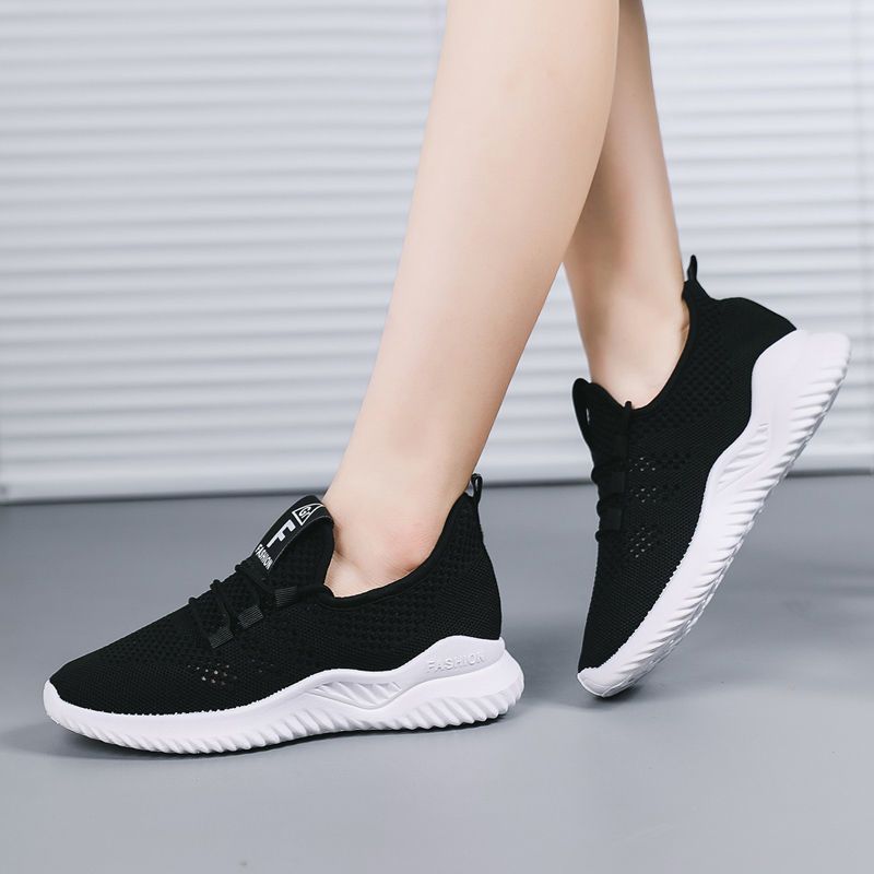 Женские кроссовки из сетчатой ткани Fly-woven, повседневные, для бега, спортивные, белые, корейская версия, модные, дышащие, сетчатые кроссовки