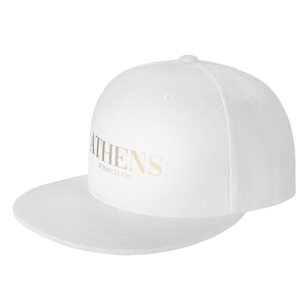 Fashion CITY OF ATHENS latitude longitude Flat Brim Sun Hat American Street Style Cap FeUnisex