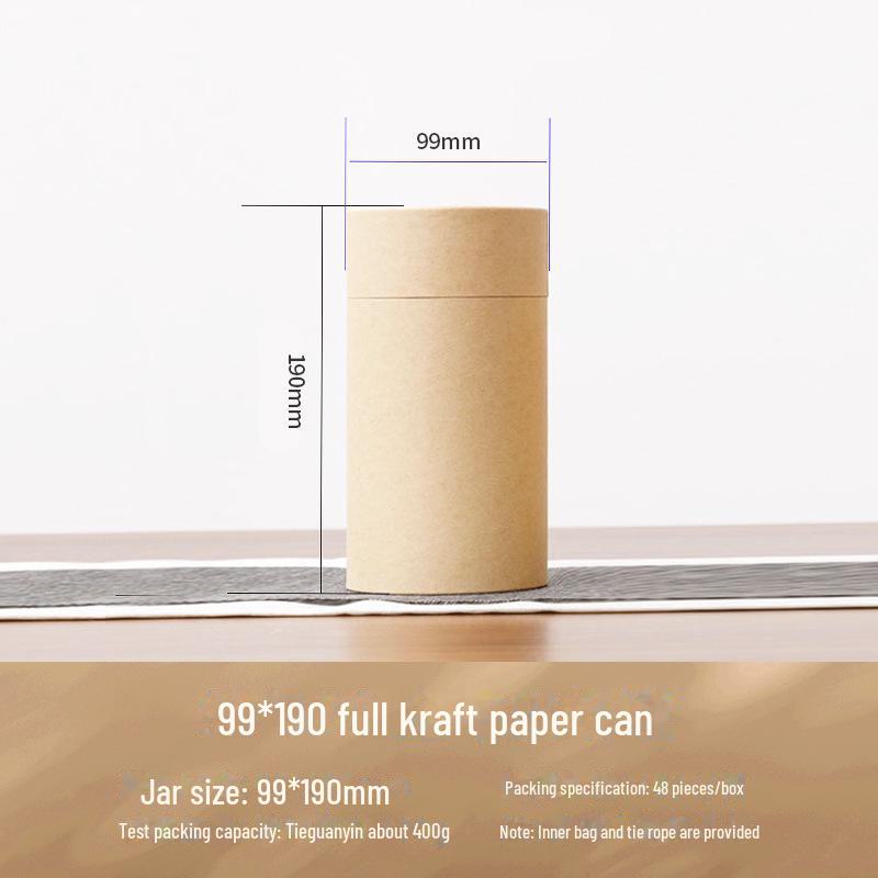 Universal Kraft Paper Tea Gift Box – Thick, Unprinted, Sealed Can Tube