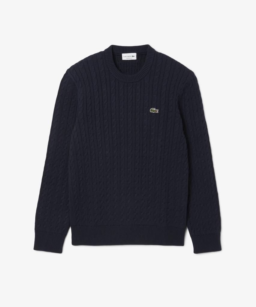 LACOSTE Men'S Cable Long Sleeve Crew Neck Pullover Ah7627-56G 802