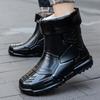 Men's Waterproof Rain Boots Outdoor Solid Color Fishing Boots Fashion Non-slip Waterproof Shoes Solid Color Mid-tube Rain Boots