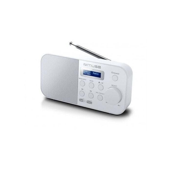 Radio Portable - MUSE - M-109 DBW - DAB + Et FM - Double Alarme - Haut-parleur Intégré