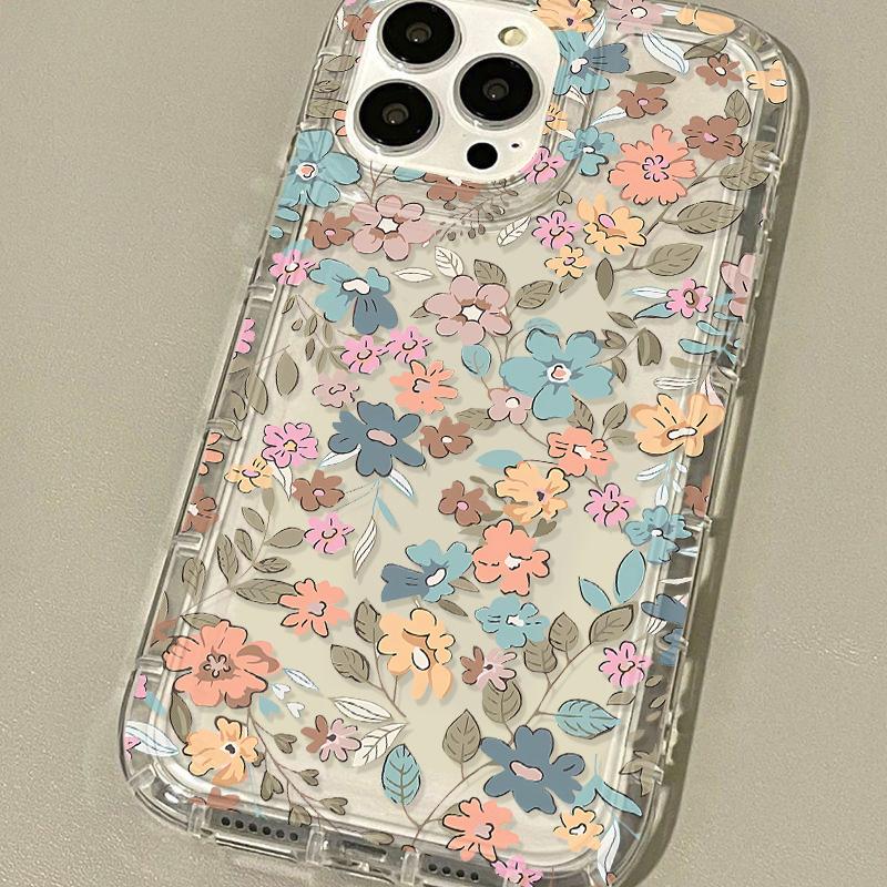 Мягкий чехол для телефона TPU Flower для iPhone 13 Fundas iPhone 11 14 15 12 Pro Max XR 7 8 Plus X Xs SE 13promax прозрачные чехлы