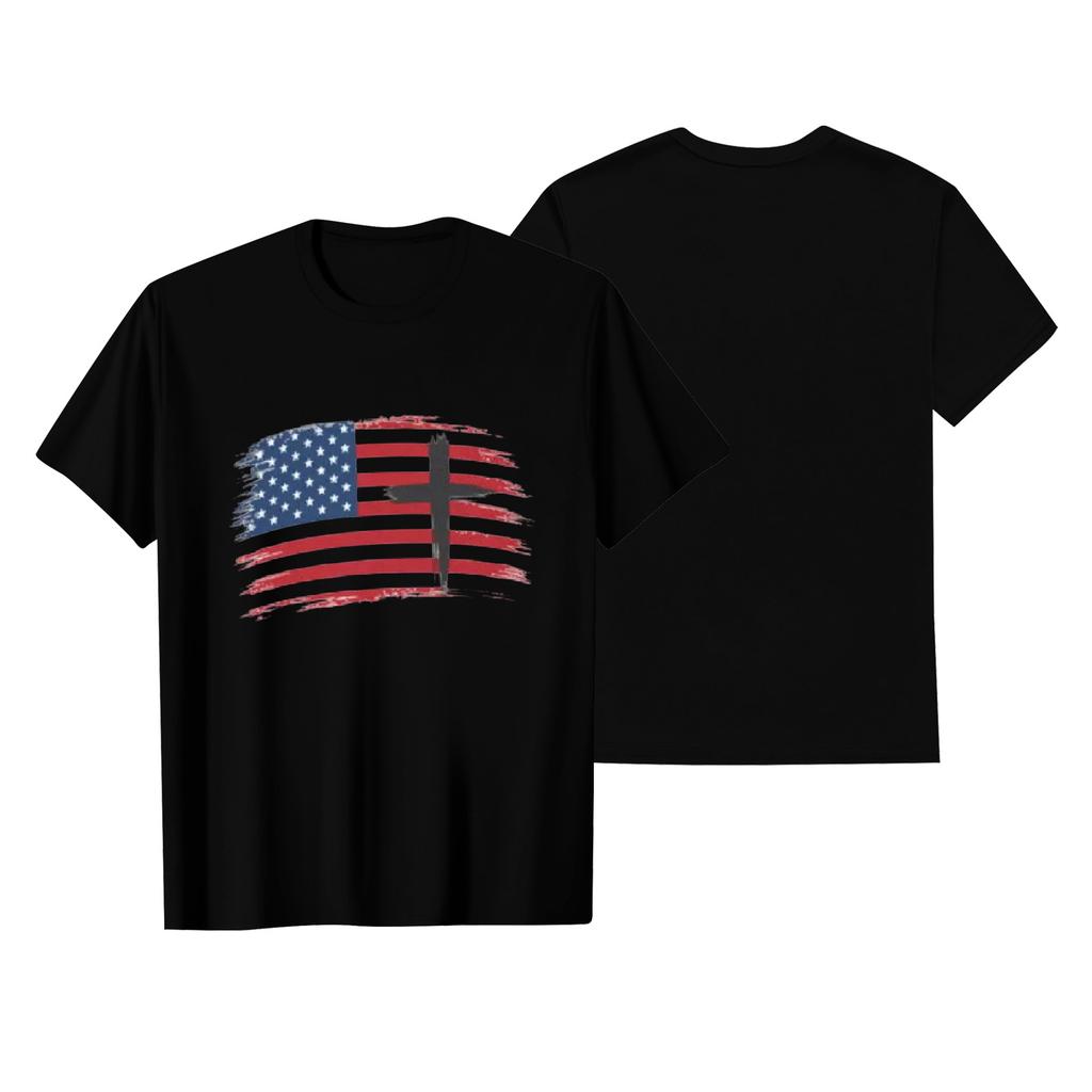 Unisex Round Neck Casual Printed Short-sleeved T-shirt Top