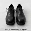 Square Headed Solid Color Leather Shoes With Thick Sole And Antislip Rubber For Men