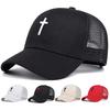 Unisex Cross Embroidery Baseball Net Caps Hip Hop Cap Spring Summer Outdoor Adjustable Casual Hats Sunscreen Hat