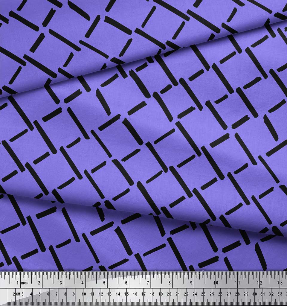 Soimoi Фиолетовая японская креп-сатиновая ткань с мазком кисти и абстрактным принтом, ткань по метрам, 42 дюйма