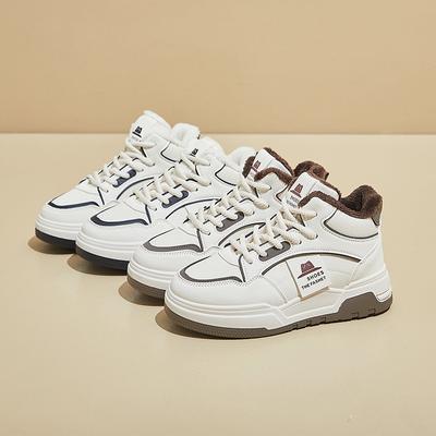 Женские зимние ботинки на толстой платформе, нескользящие, зимние, теплые, высокие, кроссовки для ходьбы, женские, удобные, на шнуровке, с подкладкой из искусственного меха и флиса