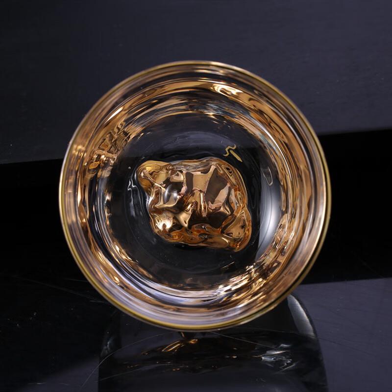 Jinshan Gold Rim Glass Tea Cup Set