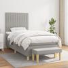 3137269 vidaXL Divan Bed with Mattress Light Grey 80x200 Cm Fabric