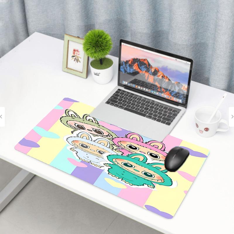 Labubu Print Mouse Pad, Anti‑Slip Desktop keyboard Mat, for PC Laptop Gaming Working Daily Use, Cool Festival Surprise Gift