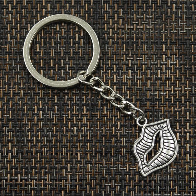 Fashion 30mm Key Ring Metal Key Chain Keychain Jewelry Antique Bronze Plated Sexy Lips Kiss 24x20mm Pendant