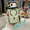 Держатель для линз, чувствительный к коже, подходит для iPhone17PRO, магнитный чехол для мобильного телефона с ремешком, противоударный жесткий чехол для Apple 16/15.