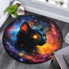 Круглый ковер 'Космический кот', Ковер для гостиной, спальни, дивана, игровой комнаты, Декор, Нескользящий коврик для пола