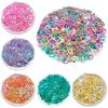 Stereo Jewelry Accessories Beaded Sequins PVC Patch 6.5*7mm Hollow Love Heart 1000Pcs Magic Color Fashion  Beads